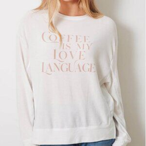 good hYOUman The Dawn Coffee Is My Love Language Sweatshirt Natural Medium